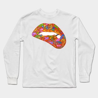 lips biting kiss for Valentine Long Sleeve T-Shirt